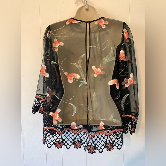 NWT Alice MCCALL ImA Believer Blouse Sheer With embroidery, BELL SLEEVES SIZE 4 - Picture 12 of 15